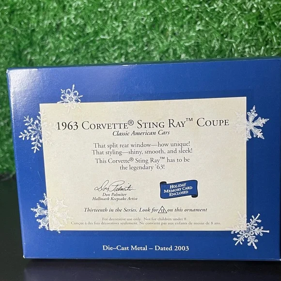 Hallmark Blue 1963 Corvette Sting Ray Coupe Ornament - Picture 3 of 4